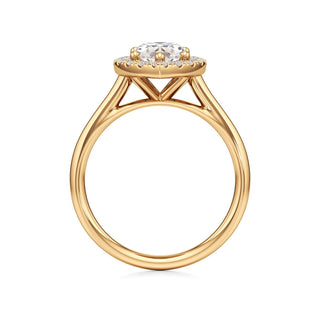 Cathedral Plain Halo Round Engagement Ring