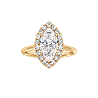 Cathedral Plain Halo Round Engagement Ring