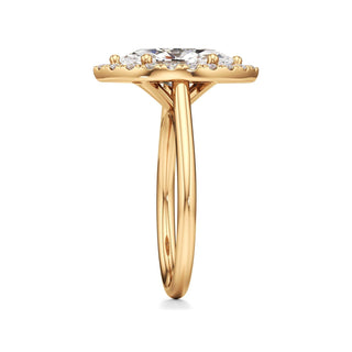 Cathedral Plain Halo Round Engagement Ring