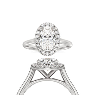 Cathedral Plain Halo Round Engagement Ring