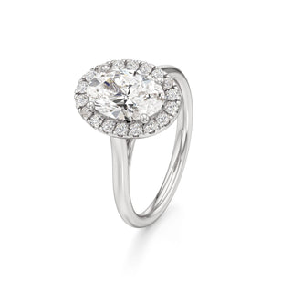 Cathedral Plain Halo Round Engagement Ring