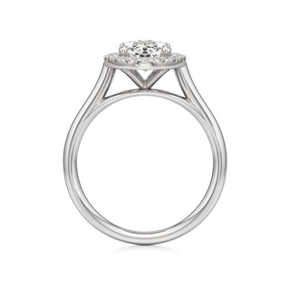Cathedral Plain Halo Round Engagement Ring