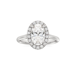 Cathedral Plain Halo Round Engagement Ring