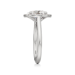 Cathedral Plain Halo Round Engagement Ring