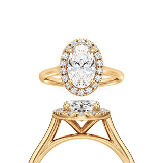 Cathedral Plain Halo Round Engagement Ring