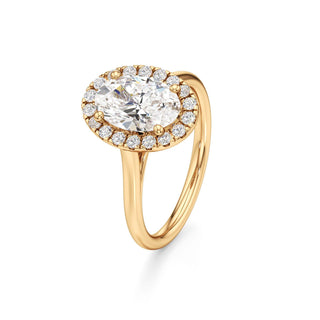 Cathedral Plain Halo Round Engagement Ring