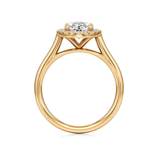 Cathedral Plain Halo Round Engagement Ring