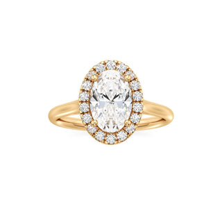 Cathedral Plain Halo Round Engagement Ring