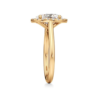 Cathedral Plain Halo Round Engagement Ring