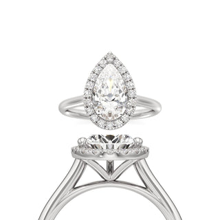 Cathedral Plain Halo Round Engagement Ring