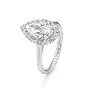 Cathedral Plain Halo Round Engagement Ring
