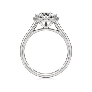 Cathedral Plain Halo Round Engagement Ring