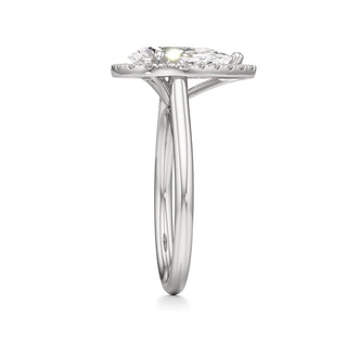 Cathedral Plain Halo Round Engagement Ring