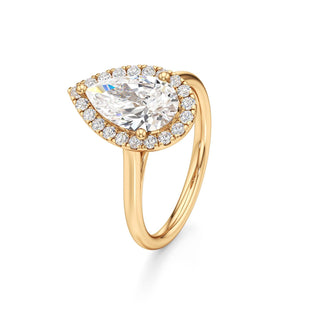 Cathedral Plain Halo Round Engagement Ring