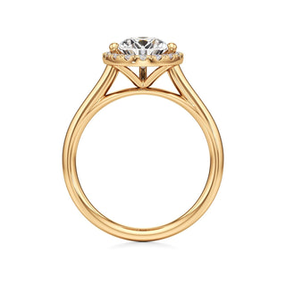 Cathedral Plain Halo Round Engagement Ring