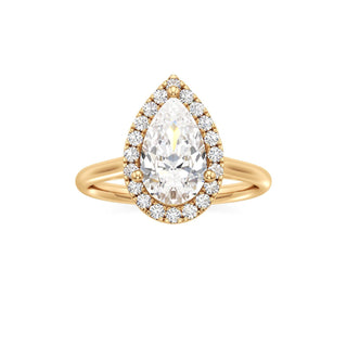 Cathedral Plain Halo Round Engagement Ring