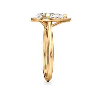 Cathedral Plain Halo Round Engagement Ring