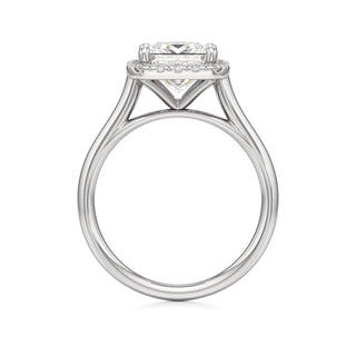 Cathedral Plain Halo Round Engagement Ring