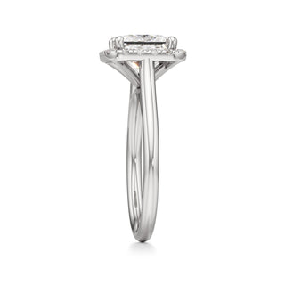 Cathedral Plain Halo Round Engagement Ring