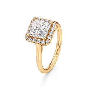Cathedral Plain Halo Round Engagement Ring