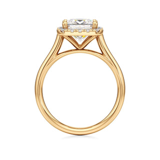 Cathedral Plain Halo Round Engagement Ring