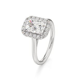 Cathedral Plain Halo Round Engagement Ring