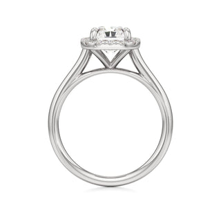 Cathedral Plain Halo Round Engagement Ring
