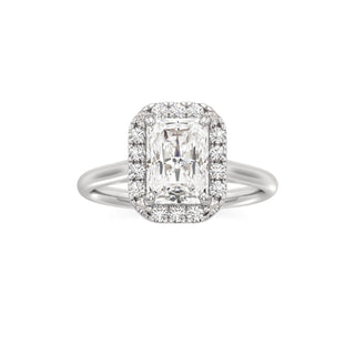 Cathedral Plain Halo Round Engagement Ring