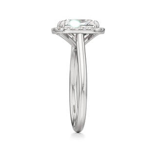 Cathedral Plain Halo Round Engagement Ring