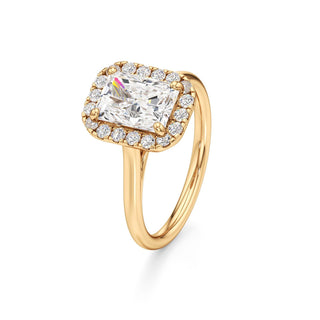 Cathedral Plain Halo Round Engagement Ring