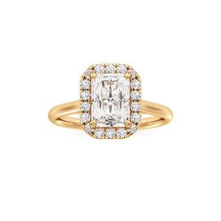 Cathedral Plain Halo Round Engagement Ring