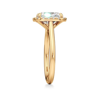Cathedral Plain Halo Round Engagement Ring