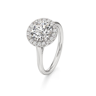 Cathedral Plain Halo Round Engagement Ring