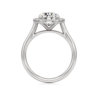 Cathedral Plain Halo Round Engagement Ring