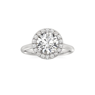 Cathedral Plain Halo Round Engagement Ring