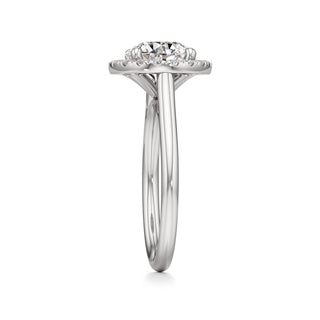 Cathedral Plain Halo Round Engagement Ring