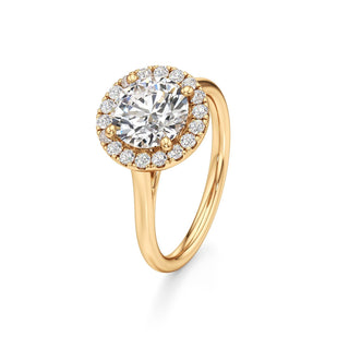 Cathedral Plain Halo Round Engagement Ring