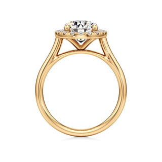 Cathedral Plain Halo Round Engagement Ring