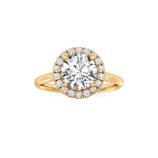 Cathedral Plain Halo Round Engagement Ring