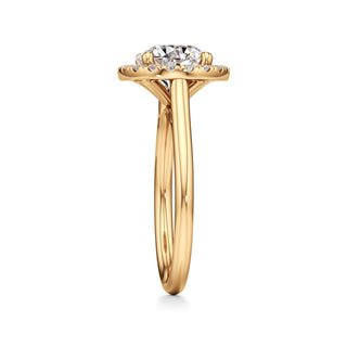 Cathedral Plain Halo Round Engagement Ring