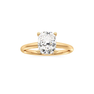 Cathedral Plain Hidden Halo Round Engagement Ring