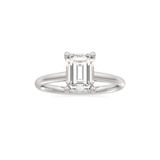 Cathedral Plain Hidden Halo Round Engagement Ring