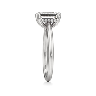 Cathedral Plain Hidden Halo Round Engagement Ring