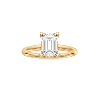 Cathedral Plain Hidden Halo Round Engagement Ring