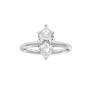 Cathedral Plain Hidden Halo Round Engagement Ring