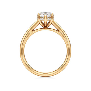 Cathedral Plain Hidden Halo Round Engagement Ring