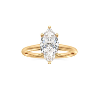 Cathedral Plain Hidden Halo Round Engagement Ring