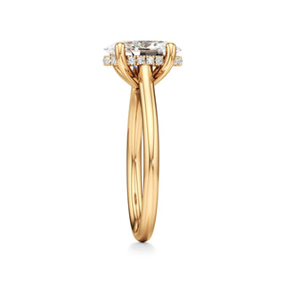 Cathedral Plain Hidden Halo Round Engagement Ring