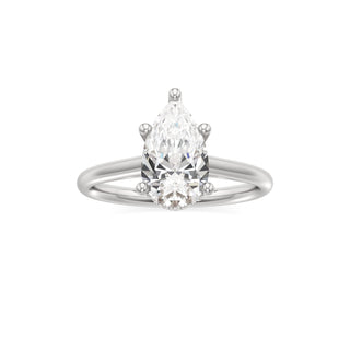 Cathedral Plain Hidden Halo Round Engagement Ring