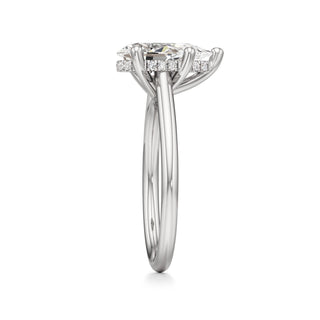 Cathedral Plain Hidden Halo Round Engagement Ring